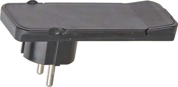 Flat Plug Schutzkontaktstecker Flachstecker in schwarz wiederanschließbar, ohne Leitung