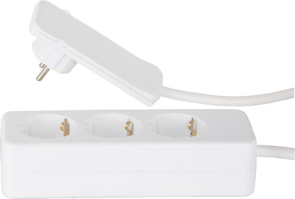 Flat Plug Schutzkontaktstecker Flachstecker in weiß, mit 1,6m Leitung und montie