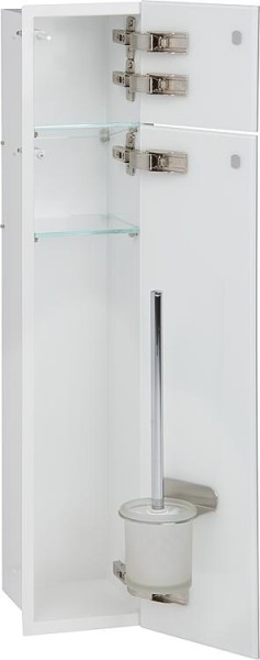 WC Wandcontainer 2 weiße Glastüren BxH: 178x825 mm Anschlag rechts innen weiß