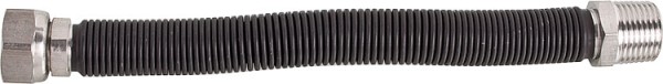 Edelstahlflexwellrohre ausziehbar 1/2" Länge mit PVC- Ummantelung: 200-320 mm Edelstahl Flexschlauch