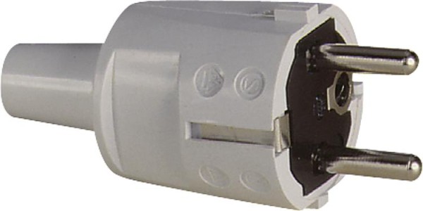 Schutzkontakt-Stecker 2-polig - PVC 16A- 250V - schwarz