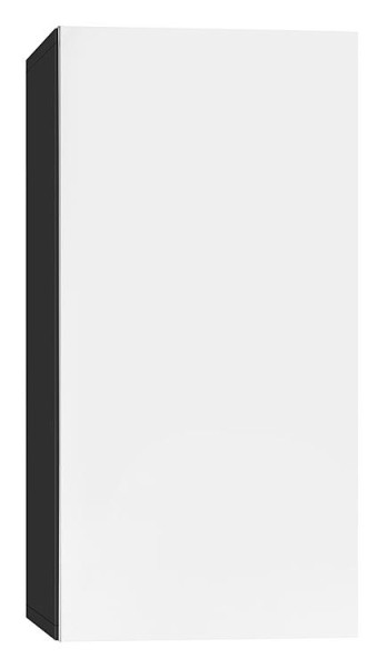 Hochschrank ELA mit Softclose Korpus schwarz smt - Front weiß hochglanz, 400x800x350 mm