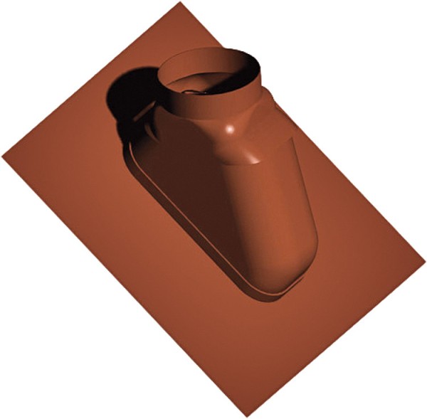 Kunststoff-Abgassystem Schrägdachpfanne 25-45°, rotbraun, flexibel, DN 60/100