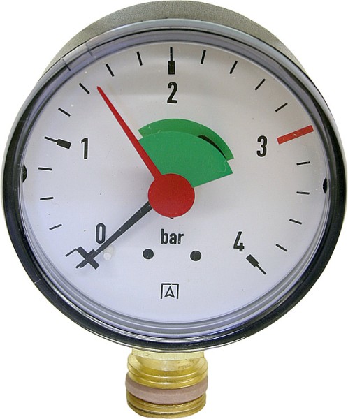 Heizungsmanometer 63 mm 3/8" - 2,5 bar -radial 0 -4 bar 63908
