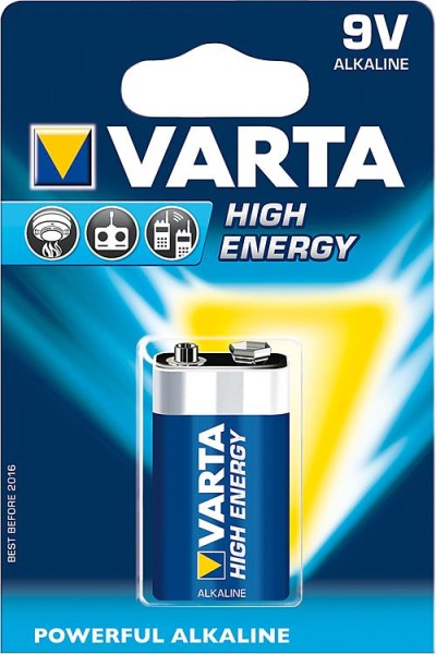 VARTA High Energy Batterien V 4922 Blister B1, E-Block 9V6LR61 1 St.