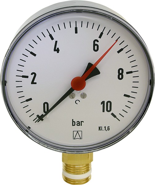 RF-Manometer 100 radial 0-10 bar, Anschluß 1/2 radial (unten)