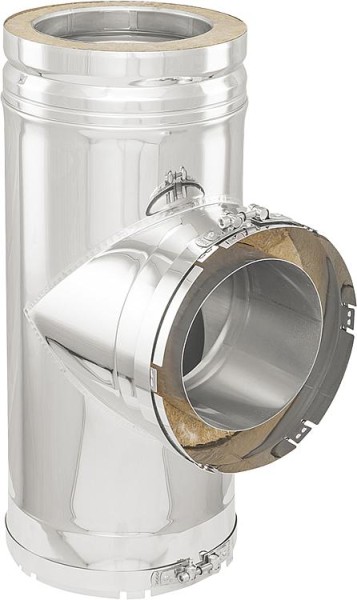 Doppelwandiges Abgassystem T-Stück 180 mm 90° inkl. Klemmband