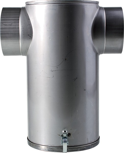 Schalldämpfer Edelstahl T-Form mit abnehmbarer Bodenplatte Abgasschalldämpfer 130 mm