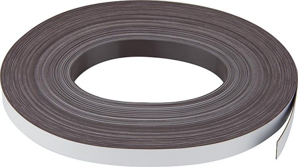 Magnetband Größe 0,6 x 20 mm Farbe weiß, Rolle à 30 mtr.