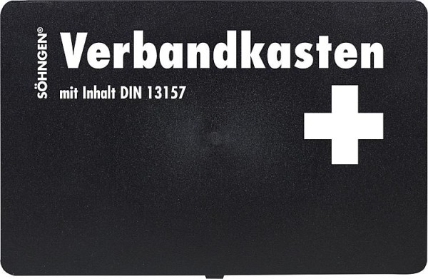Betriebsverbandkasten Kunststoff DIN 13157 / mit Füllung 260x160x70 mm / schwarz