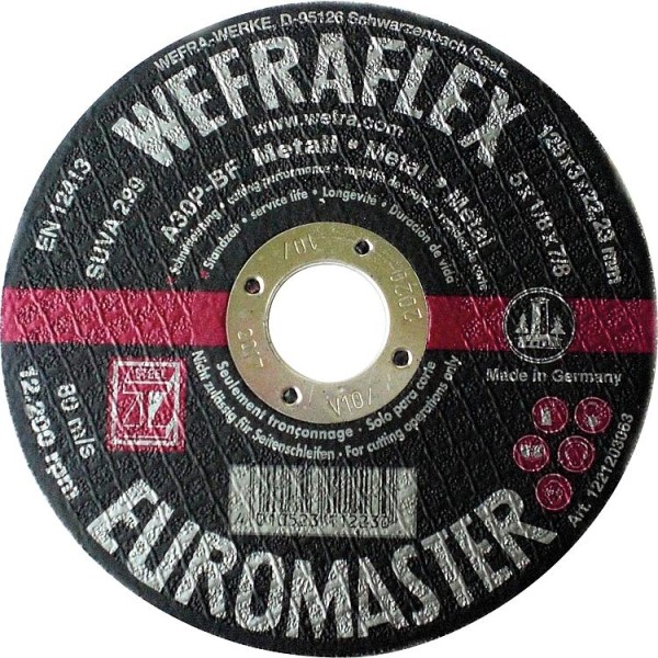 Trennscheibe Euromaster gerade für Metall 125 x 3 x 22 mm