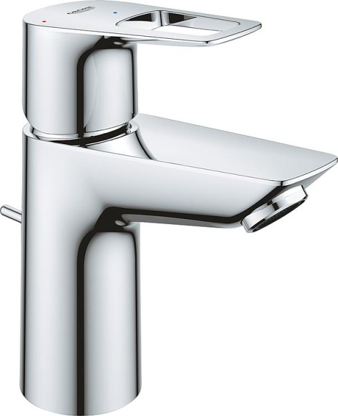 Waschtischmischer Grohe Bauloop S-Size Ausladung 93 mm chrom Mittelstellung kalt mit Ablaufgarnitur