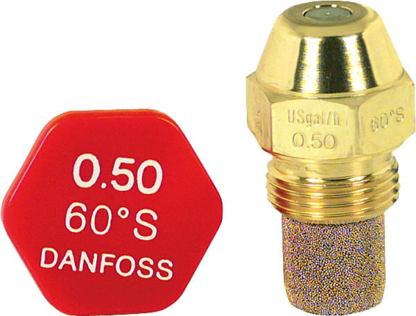 H 45 60 80° Danfoss 1 OD Öldüse Öldüsen 0,40 0,45 0,50 0,60-1,75 USgal/h S 