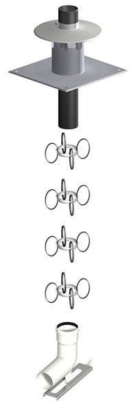 Kunststoff-Abgassystem Basis-Set 7, DN60 größer DN80