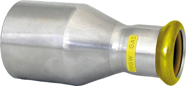 Edelstahl-Pressfitting Gas Absatznippel, DN 76,1 x DN 42