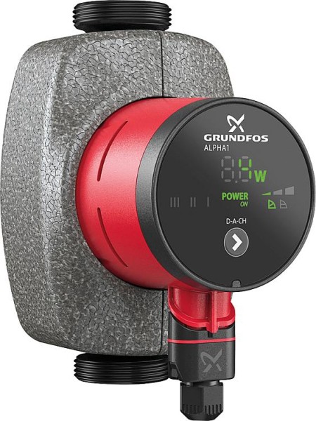 Umwälzpumpe Grundfos Alpha 1 25-60 DN15 R 1" PN10, 230V, Baulänge 130mm