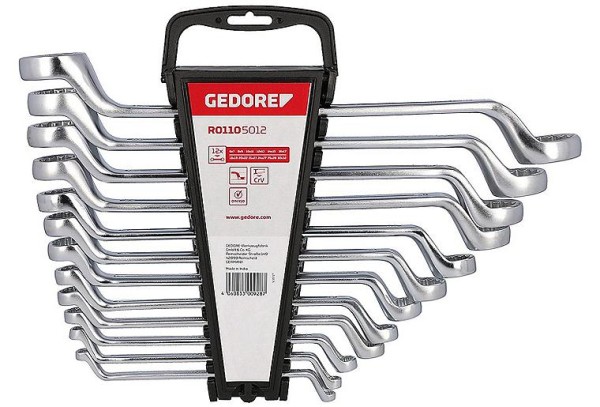 GEDORE red Doppelringschlüssel 12-teilig / gekröpft 6x7 - 30x32