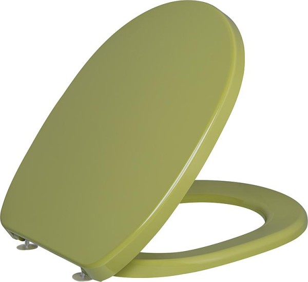 WC-Sitz Twist mit Edelstahlscharnier moosgrün aus Duroplast