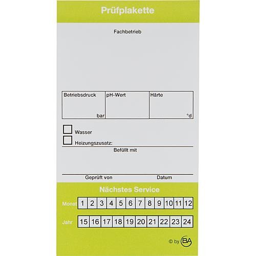 Heatcheck Prüfplaketten Box (64 x 108 mm) mit 12 Aufklebern