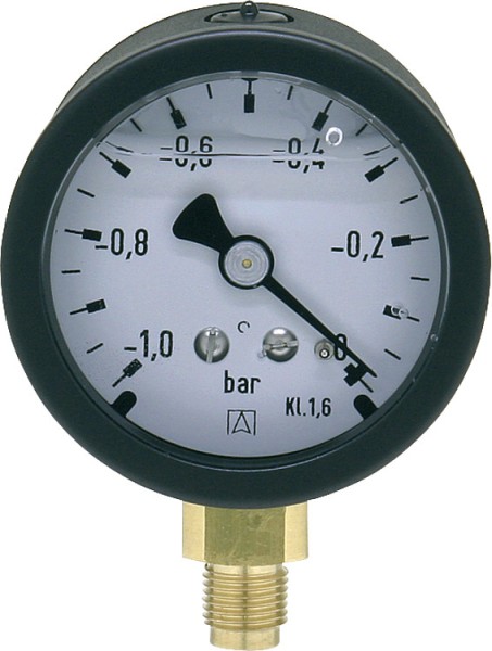 Vakuummeter 50 mm durch 1/8" unten -1-0 bar mit Glyzerinfüllung radial Druckbereich