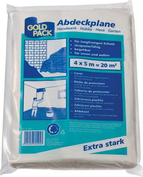 Abdeckplane aus Recycling-LDPE 4 x 5 Meter, 20 qm, VPE 1 Stück