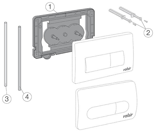 Valsir Evolut Befestigungsrahmen komplett mit PVC Schläuchen VS0871548