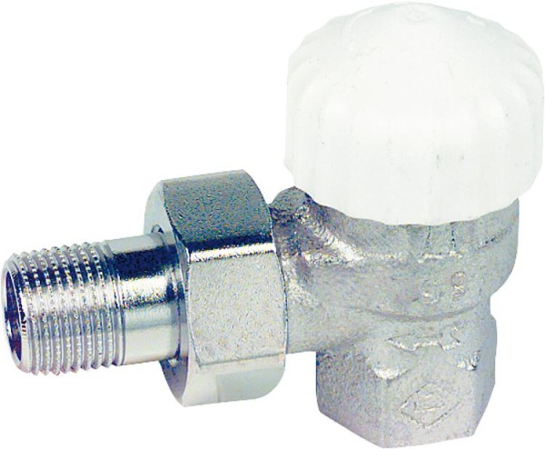 Heimeier Thermostatventil V-Exakt II Rotguß vernickelt R 3/4" Eckform