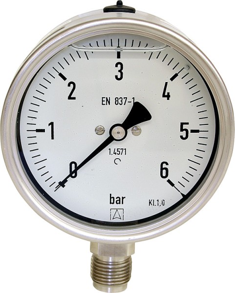 Manom.Chemie0-10bar100mmG1/2 Anschluß unten