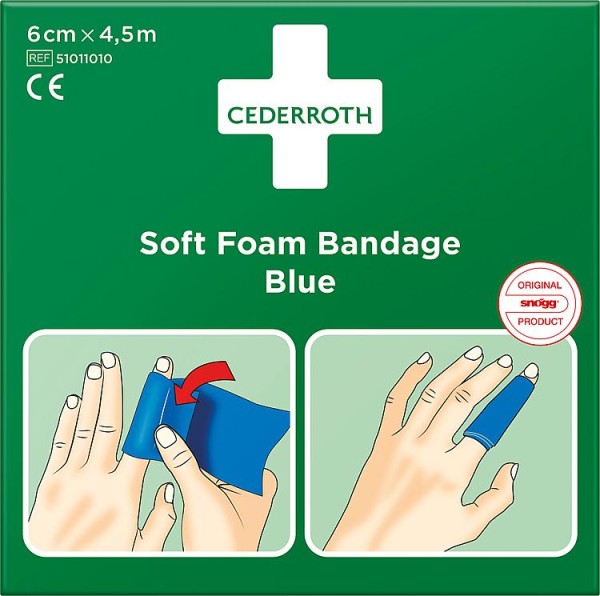 Pflaster-Band Cederroth Soft Foam Bandage Blue 4,5m, 1009710