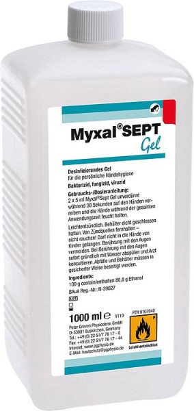 Händedesinfektionsmittel MYXAL Sept Gel 1 l Hartflasche