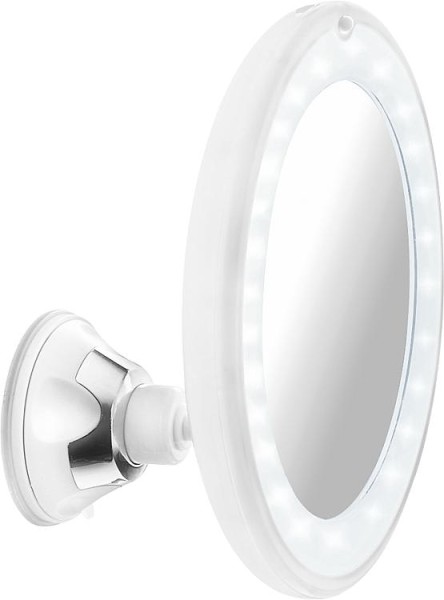 LED Kosmetikspiegel mit Gelenk ENIAN Schneeweiß, mit Sauger 5-fach-Vergrößerung