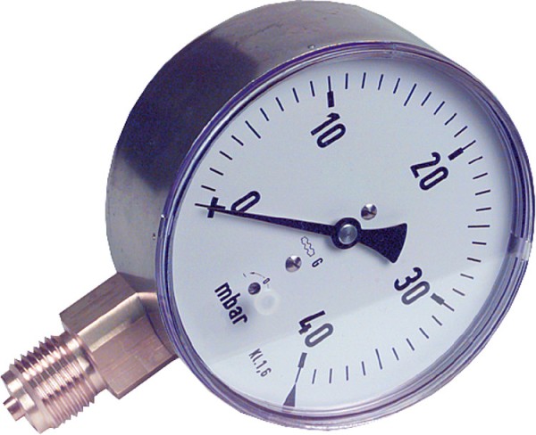 Kapselfedermanometer KP 100.2 0-40 mbar,DN15 (1/2) Durchm. 100mm