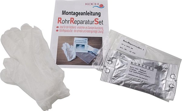 Rohrreparatur Set 2: Schutzbandage 50x3600mm, Schutzhandschuhe Rohr Reparatur