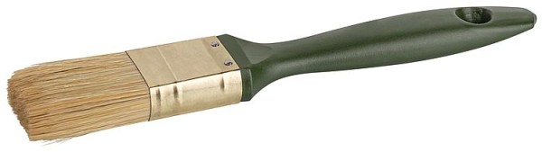Profi-Flachpinsel 30mm rostbest. Zwinge, Naturborsten, grüner Hartholzstiel