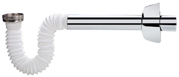 Röhrensifon flexibel 230mm 1 1/4" x 32mm PP/ABS Farbe: weiß / chrom