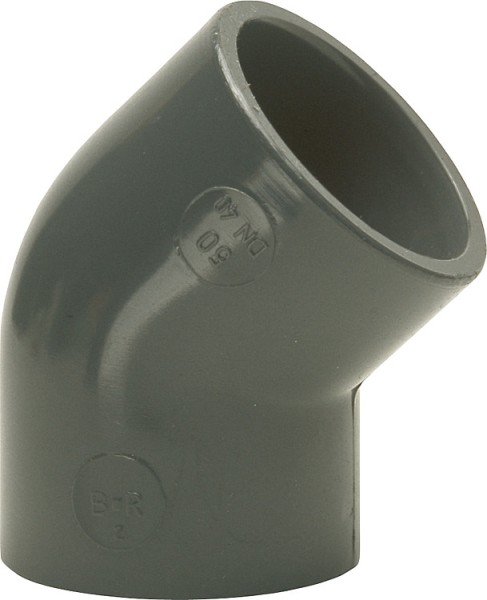 PVC-U - Klebefitting Winkel 45°, 16 mm, beidseitig Klebemuffe