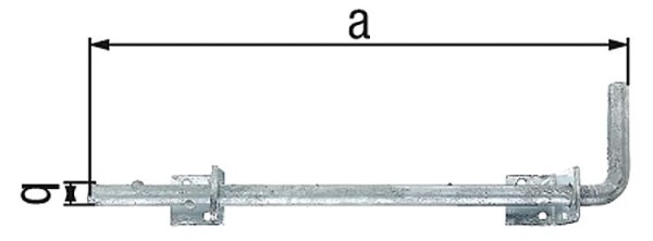 Bodenschieber, 400mm, Ø 16 mm, feuerverzinkt