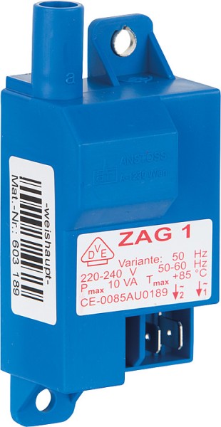 Zündeinheit ZAG1 Weishaupt 603189 WTC 45/60-A Typ: ZAG 1 Zündtrafo